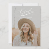 Carte de Faire-part Classy Script Graduation (Devant)