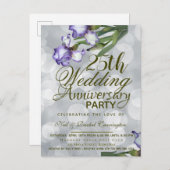 Carte de faire-part d'anniversaire de mariage 25 a (Devant / Derrière)