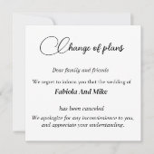 Carte de faire-part d'annulation de mariage person (Devant)