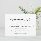 Carte de faire-part d'annulation du mariage (Debout devant)