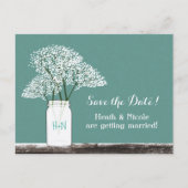 Carte de faire-part de Baby's Breath Mason Jar (Devant)