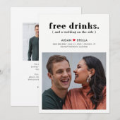 Carte de Faire-Part de Boissons Gratuites Éditable (Devant / Derrière)