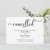 Carte de Faire-part de calligraphie Mariage annulé (Debout devant)