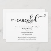 Carte de Faire-part de calligraphie Mariage annulé (Devant / Derrière)