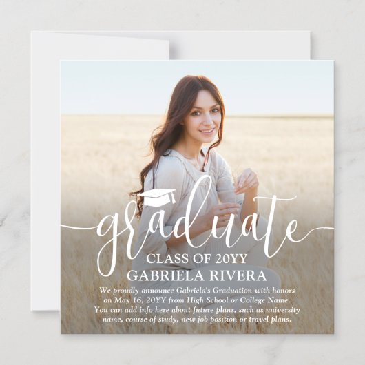 Carte de Faire-part de Carré photo magnétique (Recto)