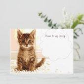 Carte de faire-part de chaton à parler (Debout devant)
