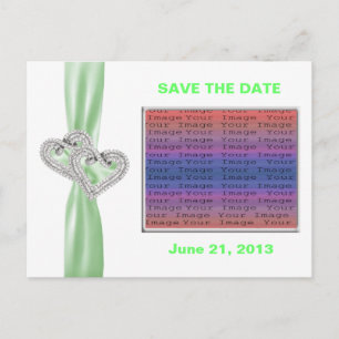 Carte de faire-part de date de Custom Hearts Lime