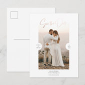 Carte de faire-part de date de mariage à motif eff (Devant / Derrière)