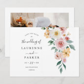 Carte de faire-part de date de mariage avec photo (Devant / Derrière)