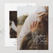 Carte de faire-part de date de sauvegarde de photo (Devant / Derrière)