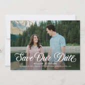 Carte de Faire-Part de Date Enregistrable à Script (Devant)