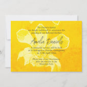 Carte de faire-part de décès à l'orchidée jaune (Devant)