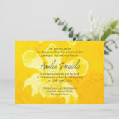 Carte de faire-part de décès à l'orchidée jaune (Debout devant)