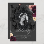 Carte de faire-part de décès pour ma jeunesse (Devant / Derrière)