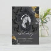 Carte de faire-part de décès pour ma jeunesse Noir (Debout devant)