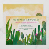 Carte de Faire-part de déménagement Cactus Garden (Devant / Derrière)