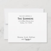 Carte de Faire-part de déménagement pour la nouvel (Dos)