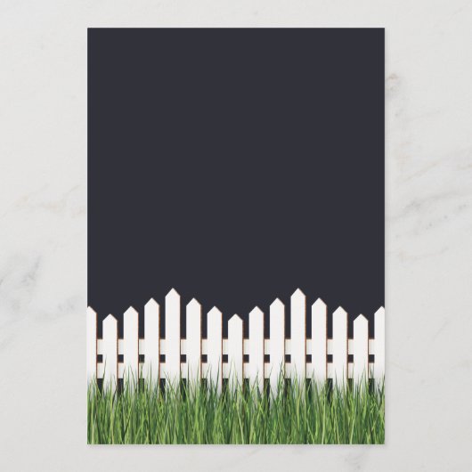 Carte de Faire-part de déplacement avec clôture bl (Dos)