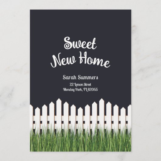 Carte de Faire-part de déplacement avec clôture bl (Devant)