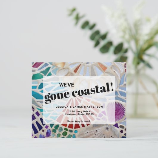 Carte de Faire-part de déplacement Budget Beach (Debout devant)