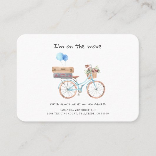 Carte de Faire-part de déplacement de l'aquarelle (Devant)