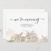 Carte de Faire-part de déplacement de script Palm  (Devant / Derrière)