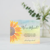 Carte de Faire-part de déplacement de tournesol bu (Debout devant)