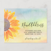 Carte de Faire-part de déplacement de tournesol bu (Devant)