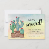 Carte de Faire-part de déplacement des cactus budg (Devant)