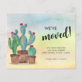 Carte de Faire-part de déplacement des cactus budg (Devant)