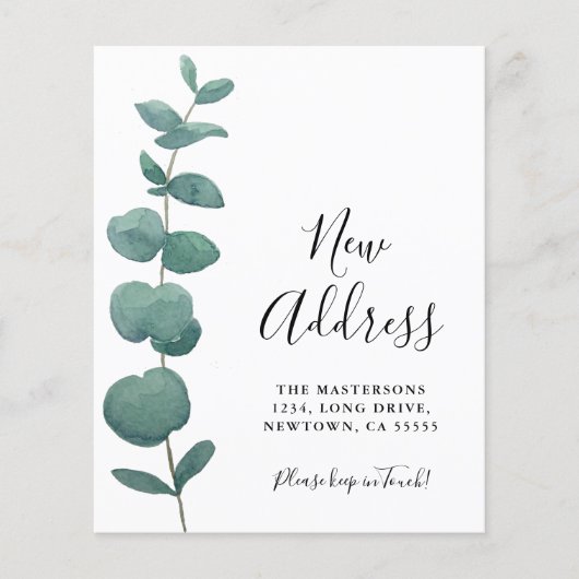 Carte de Faire-part de déplacement Eucalyptus Budg (Devant)