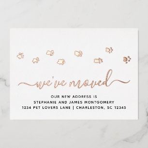 Carte de Faire-part de déplacement Rose Gold Foil
