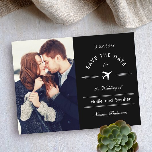 Carte de Faire-Part de Destination de Mariage avec