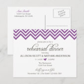 Carte de faire-part de dîner de répétition Chevron (Devant / Derrière)