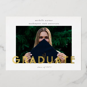 carte de faire-part de diplômé en écriture moderne