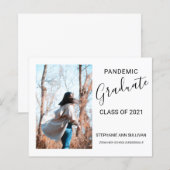 Carte de Faire-part de diplôme en photo pandémique (Devant / Derrière)