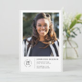 Carte de Faire-part de diplôme photo moderne (Debout devant)