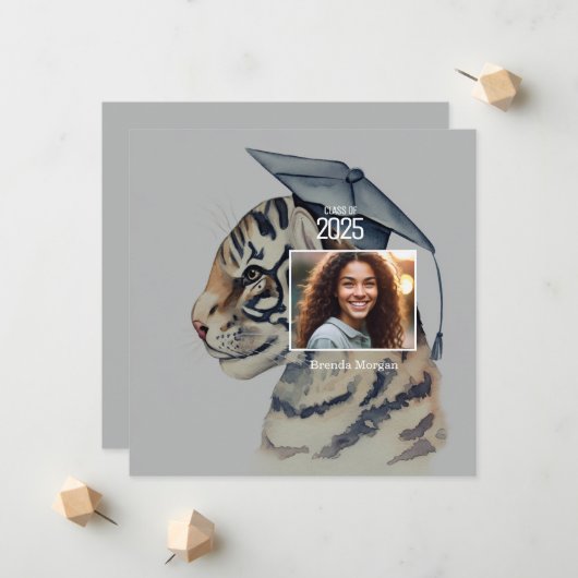 Carte de Faire-part de diplôme unique (Devant/Arrière en situation)