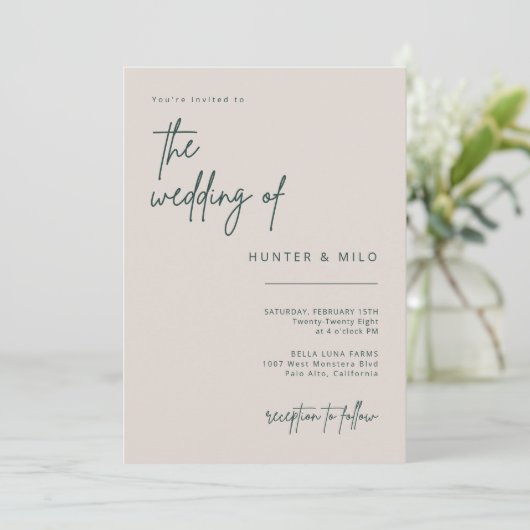 Carte de Faire-part de Faire-part de mariage de sc (Debout devant)