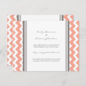 Carte de faire-part de fiançailles Corail Gris (Devant / Derrière)