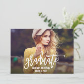 Carte de Faire-part de finition de script de bross (Debout devant)