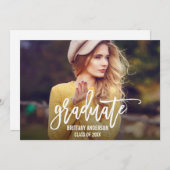 Carte de Faire-part de finition de script de bross (Devant / Derrière)