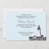 Carte de faire-part de funérailles du phare du Cap (Devant)