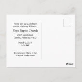 Carte de faire-part de funérailles pour ancien com (Dos)