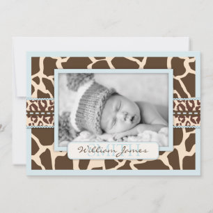 Carte de faire-part de garçon de safari