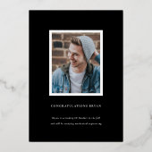 Carte de Faire-part de graduation Black Bold Gold  (Verso)