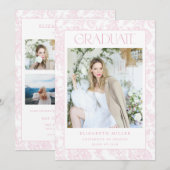 Carte de Faire-part de graduation de la photo de T (Devant / Derrière)