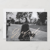 Carte de Faire-part de graduation de script rebond (Devant)