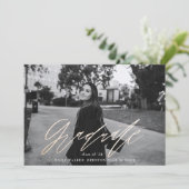 Carte de Faire-part de graduation de script rebond (Debout devant)