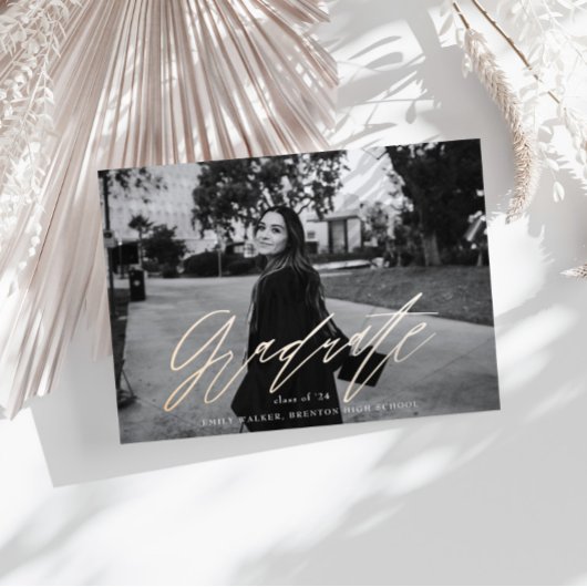 Carte de Faire-part de graduation de script rebond